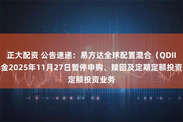 正大配资 公告速递：易方达全球配置混合（QDII）基金2025年11月27日暂停申购、赎回及定期定额投资业务